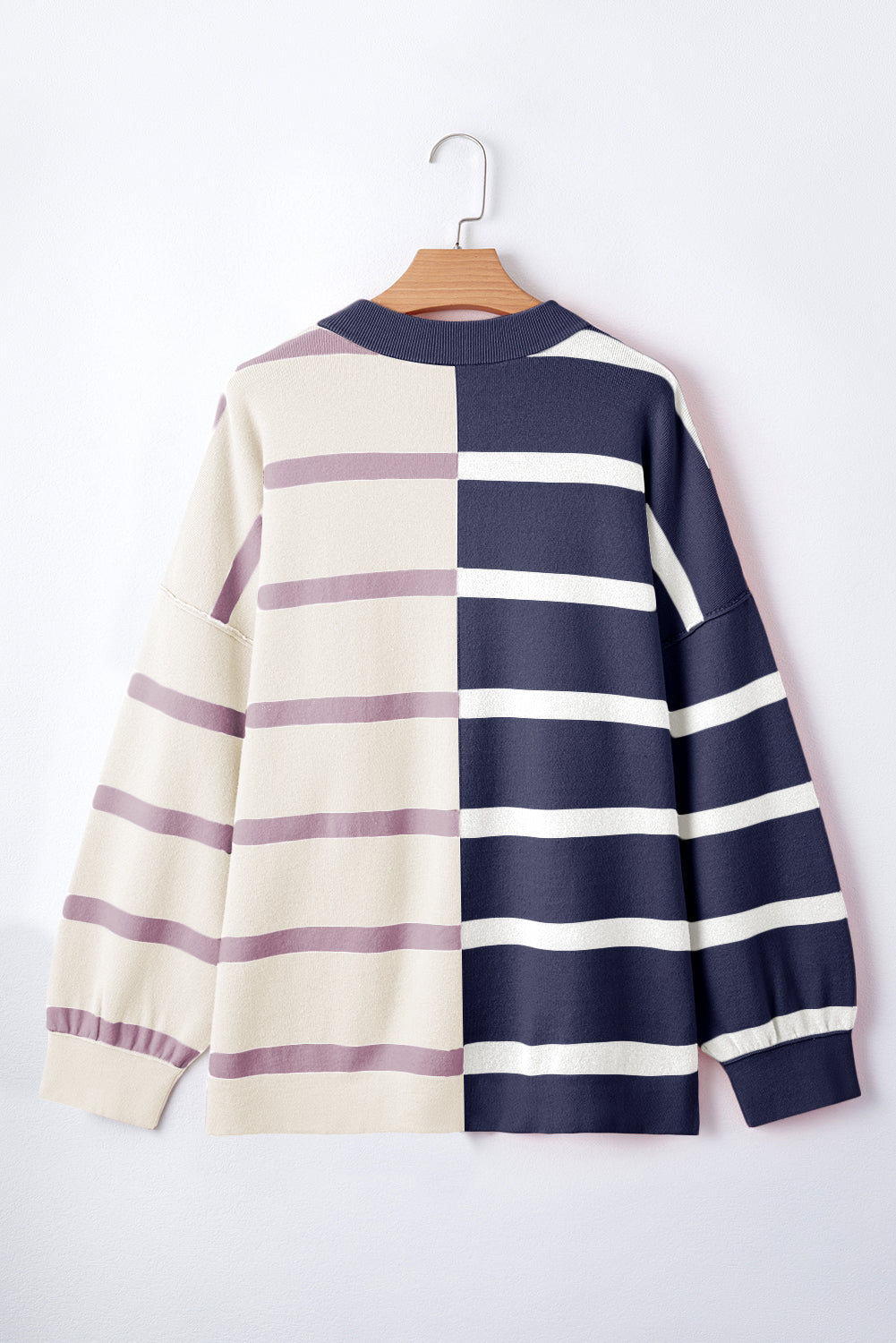 *WEBSITE EXCLUSIVE* Hannah Stripe Exposed Seam Loose Sweatshirts