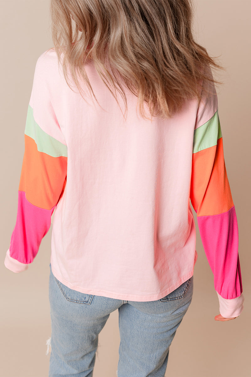 *WEBSITE EXCLUSIVE* Lucy Color Block Sleeve Loose Fit Top