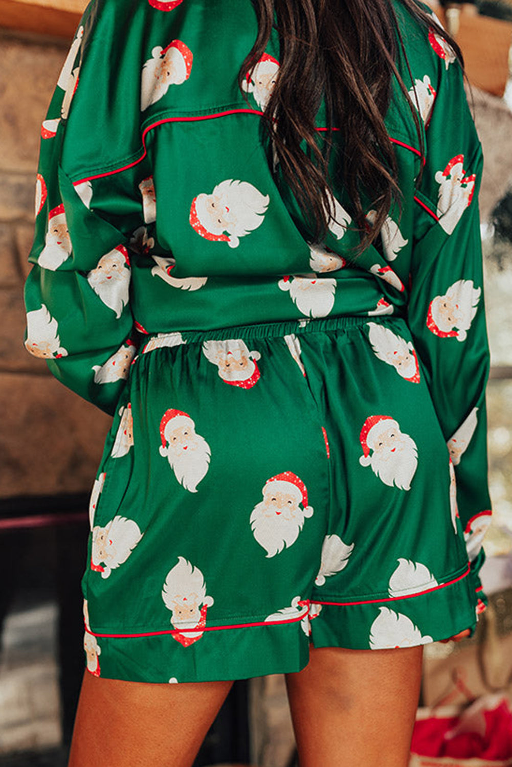 *WEBSITE EXCLUSIVE* Green Christmas Santa Pajama Set