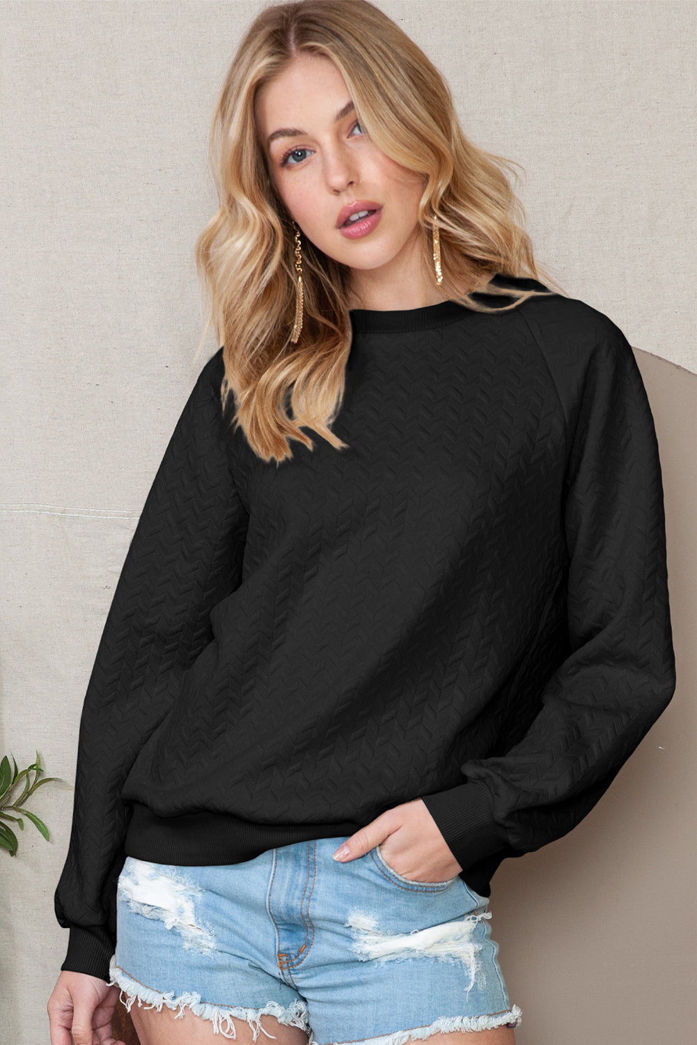 *WEBSITE EXCLUSIVE* Ava Textured Pullover Sweatshirt