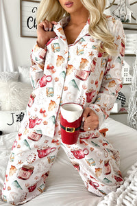 *WEBSITE EXCLUSIVE* White Christmas Pattern Pajama Set