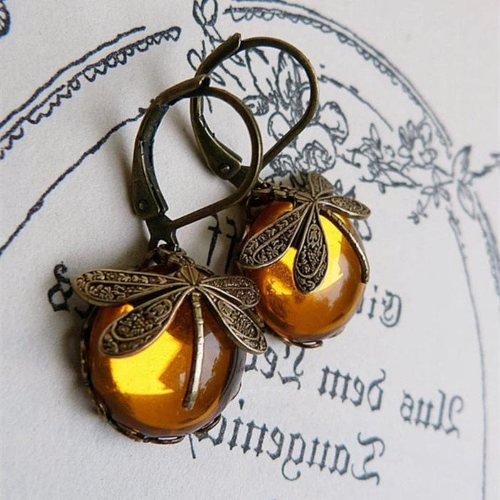 Gold Dragonfly Earrings