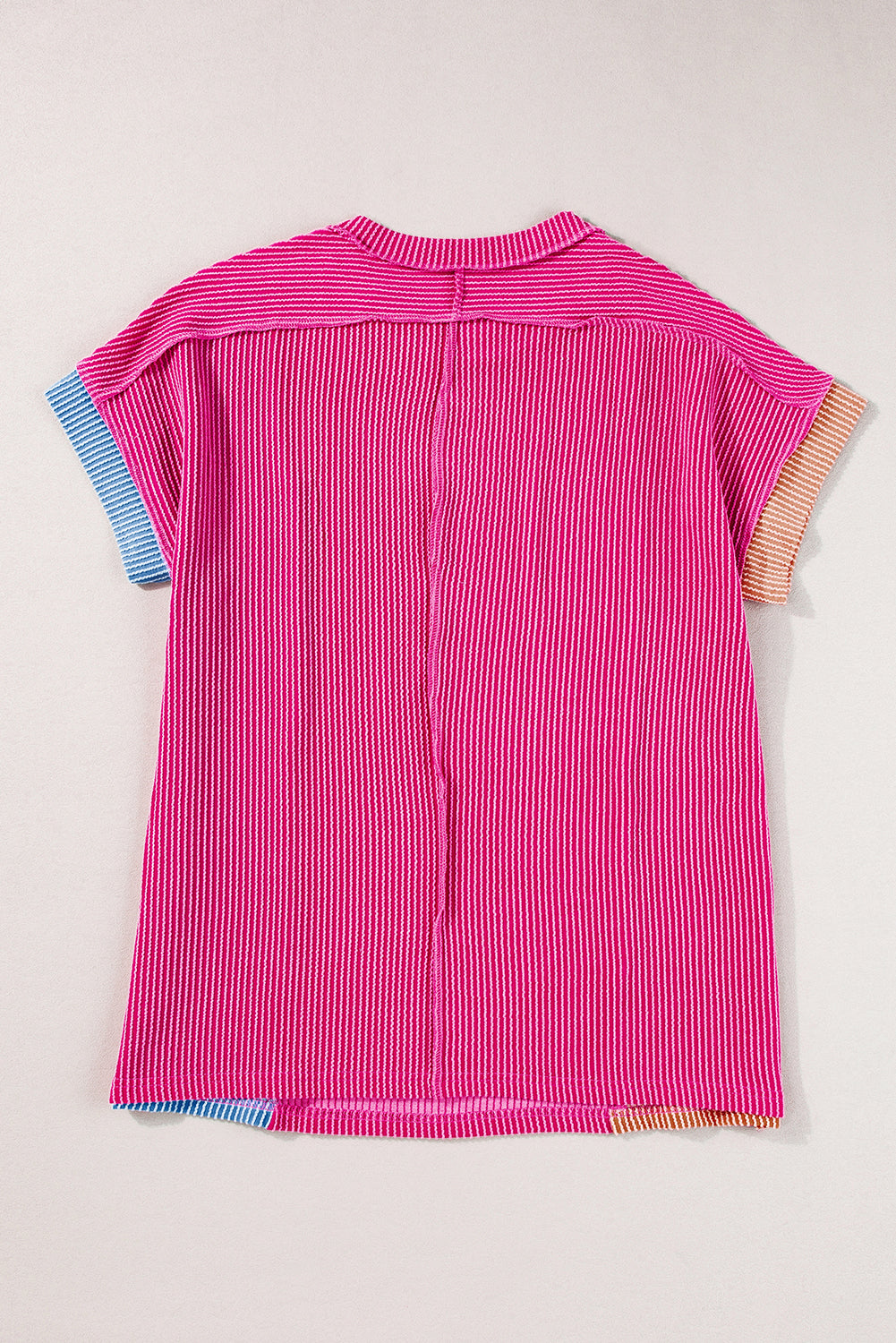 *WEBSITE EXCLUSIVE* Colorblock Ribbed Round Neck T Shirt