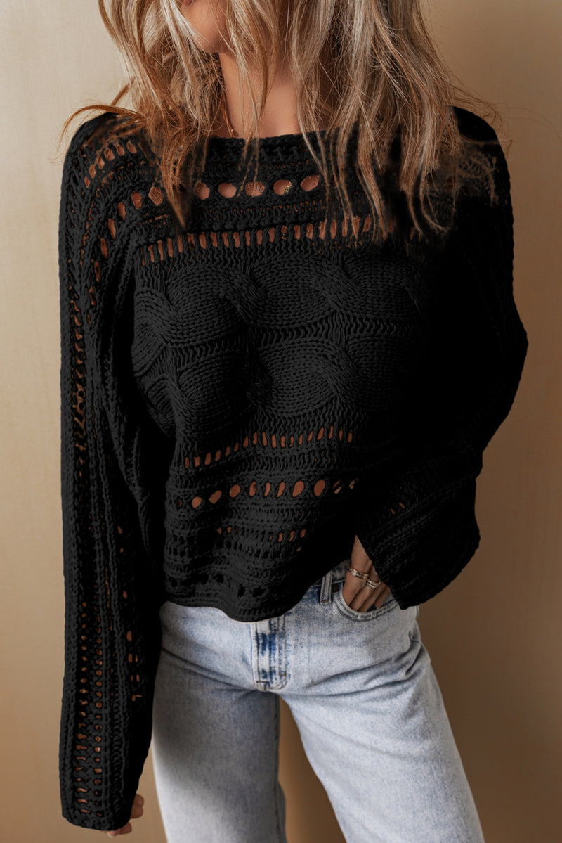 *WEBSITE EXCLUSIVE* Isabella Black Cropped Sweater