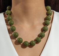 Muted Color Big Bead Necklace