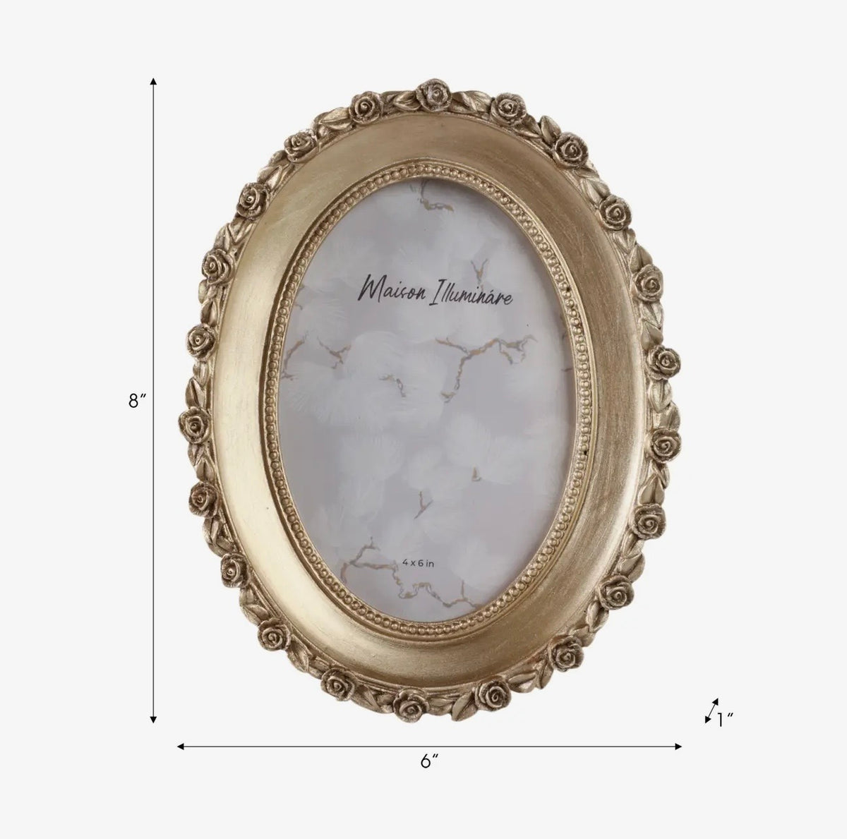 4x6 Gold Oval Rosette Frame