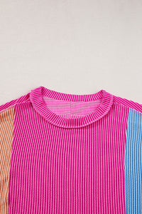 *WEBSITE EXCLUSIVE* Colorblock Ribbed Round Neck T Shirt