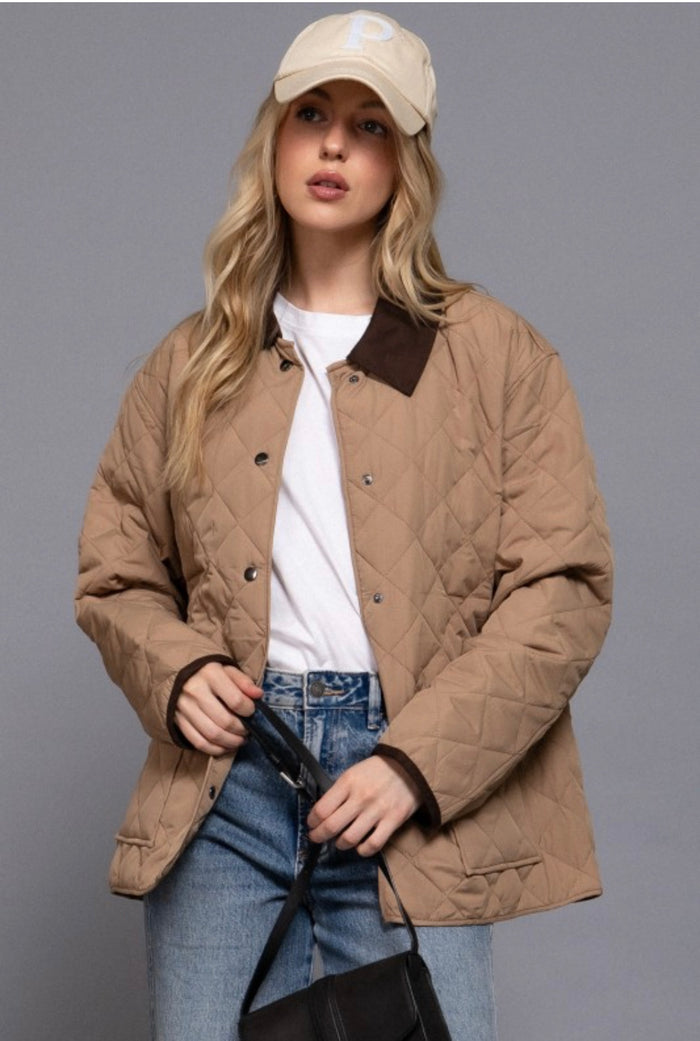 Tan Quilted Barn Jacket