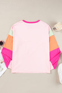 *WEBSITE EXCLUSIVE* Lucy Color Block Sleeve Loose Fit Top