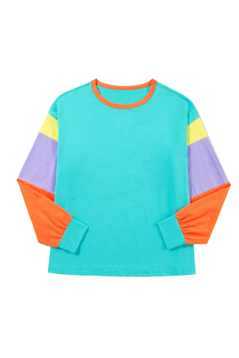 *WEBSITE EXCLUSIVE* Lucy Color Block Sleeve Loose Fit Top