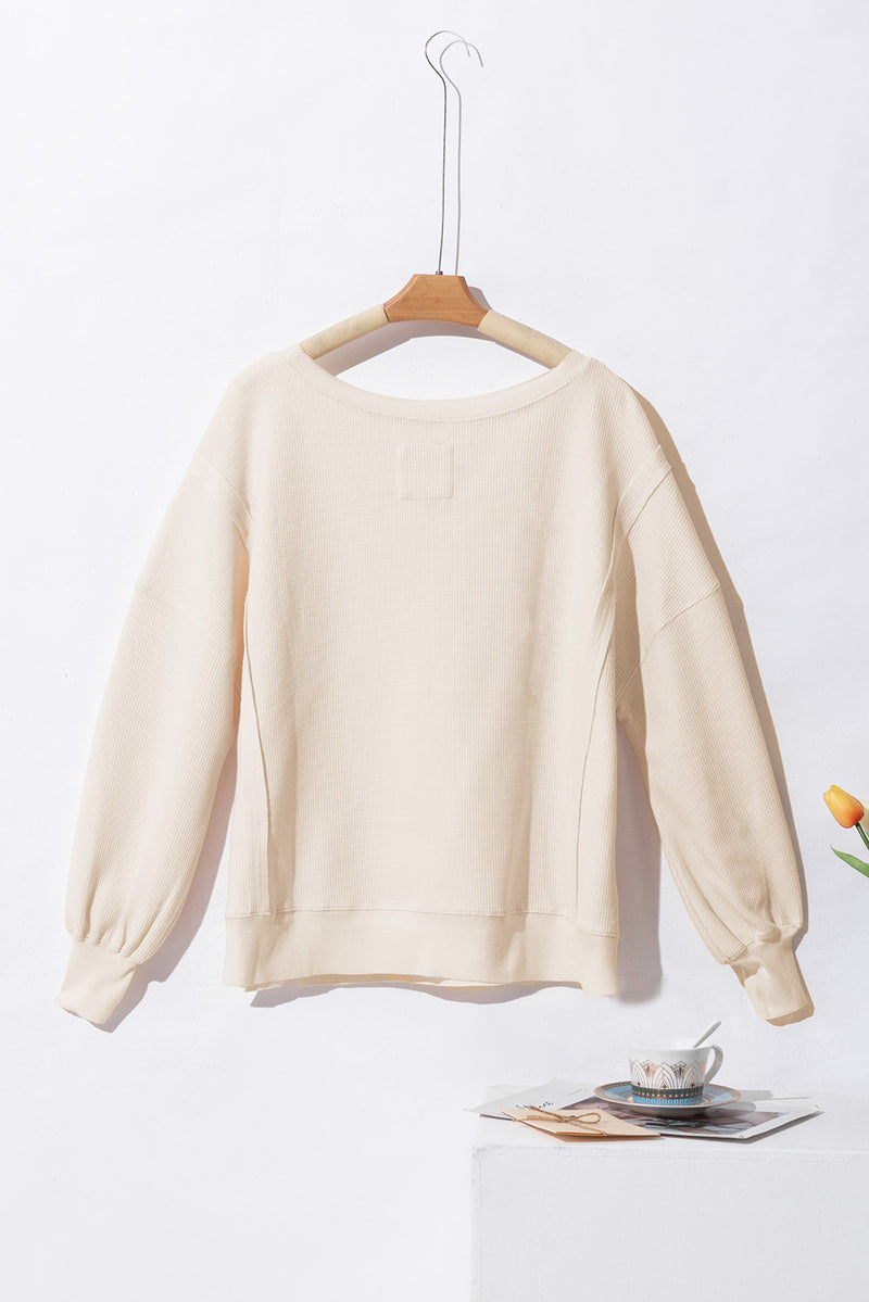 *WEBSITE EXCLUSIVE* Knit Bishop Sleeve Oversized Sweatshirt