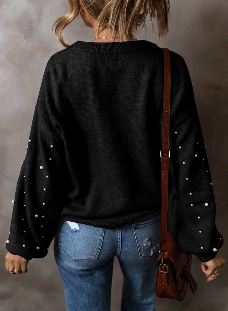 *WEBSITE EXCLUSIVE* Pearl Round Neck Sweater (New Colors!)