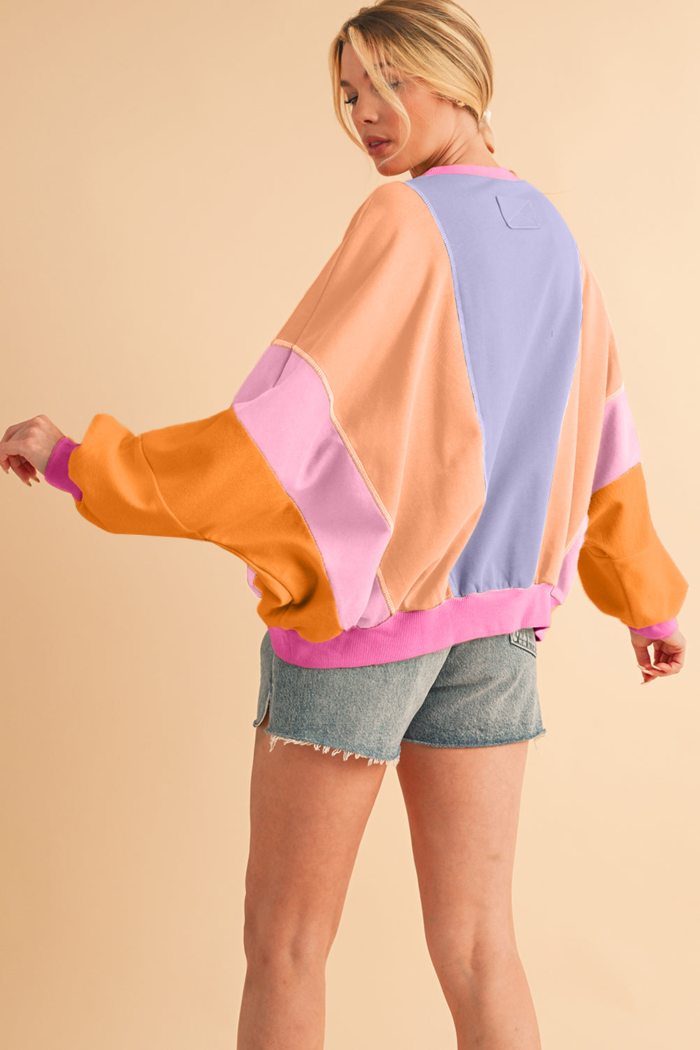 *Website Exclusive * Colorblock Patchwork Drop Shoulder Top