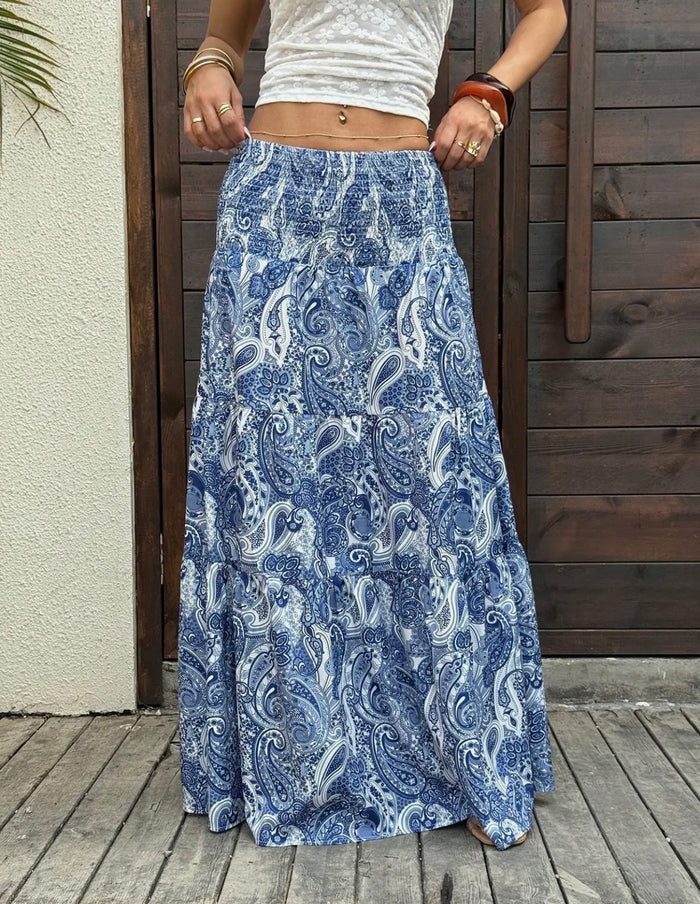 Blue Paisley Skirt