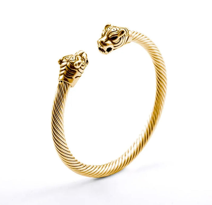 Gold Tiger Head Bracelet
