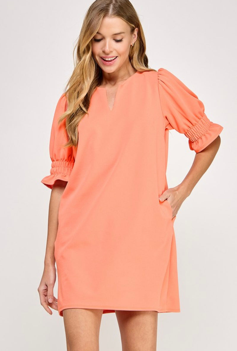 Available in Store! Salmon Shift Dress