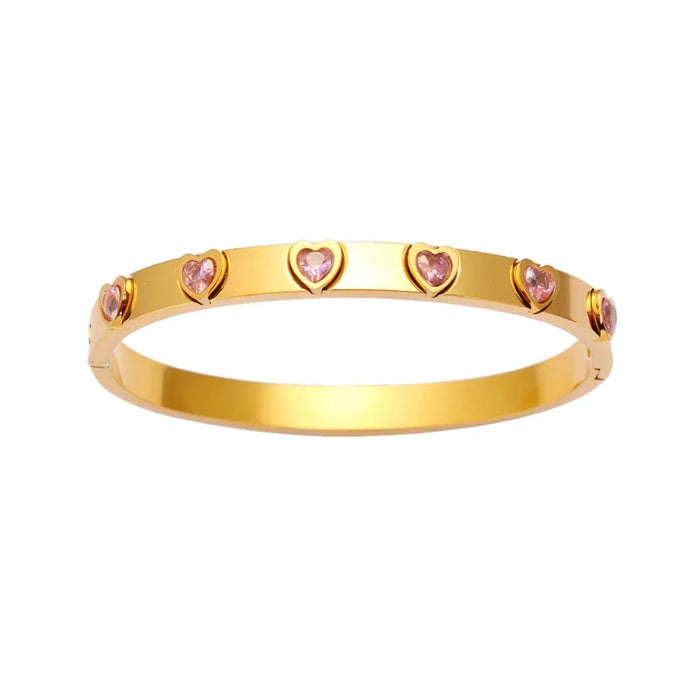 Pink, Clear, or Purple Heart Bangle