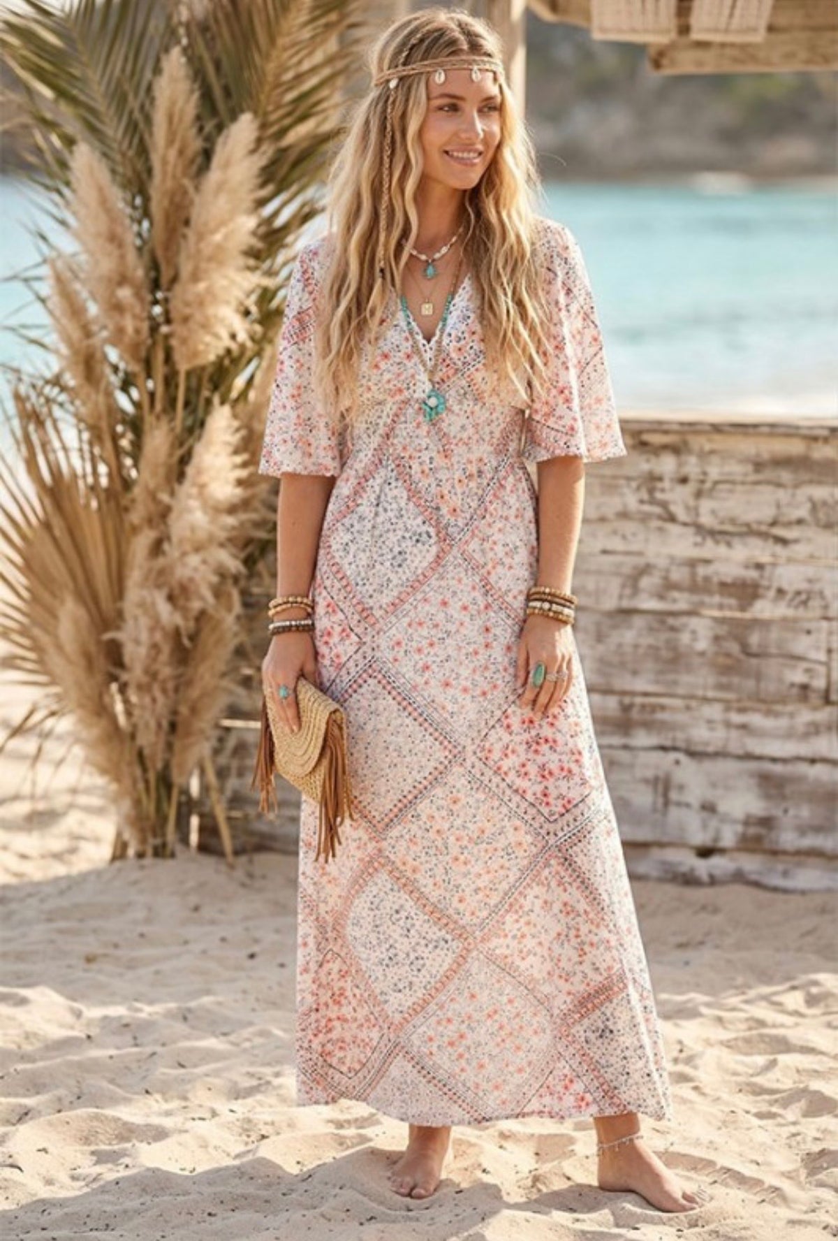 Patchwork Boho Maxi Dress