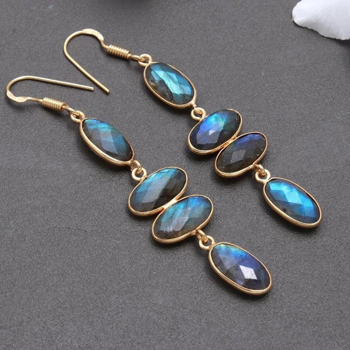 Blue Stone Dangle Earrings