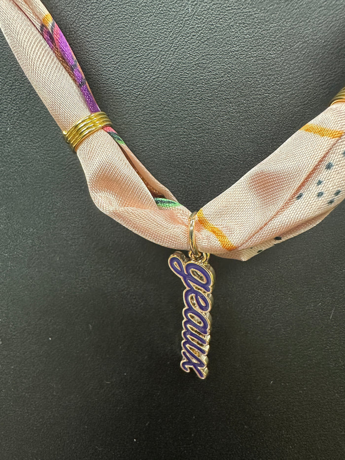 Multicolor Scarf Necklace LSU Geaux Charm