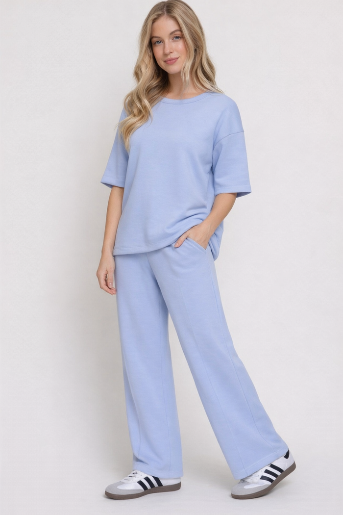 Powder Blue Scuba Fabric Set