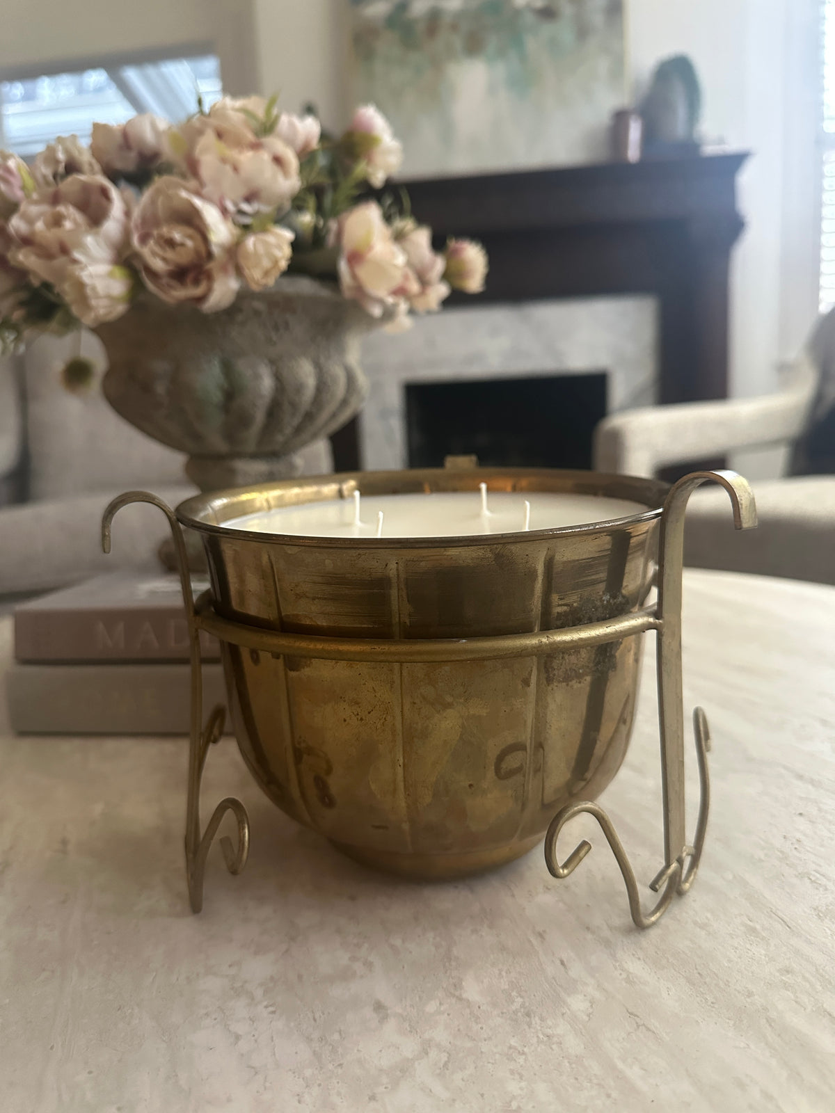 Old Soul Candle Co. Large Brass Planter Candle: Five Star Hotel