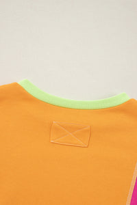 *Website Exclusive * Colorblock Patchwork Drop Shoulder Top