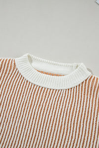 *WEBSITE EXCLUSIVE* Isla Striped Contrast Trim Loose Sweater