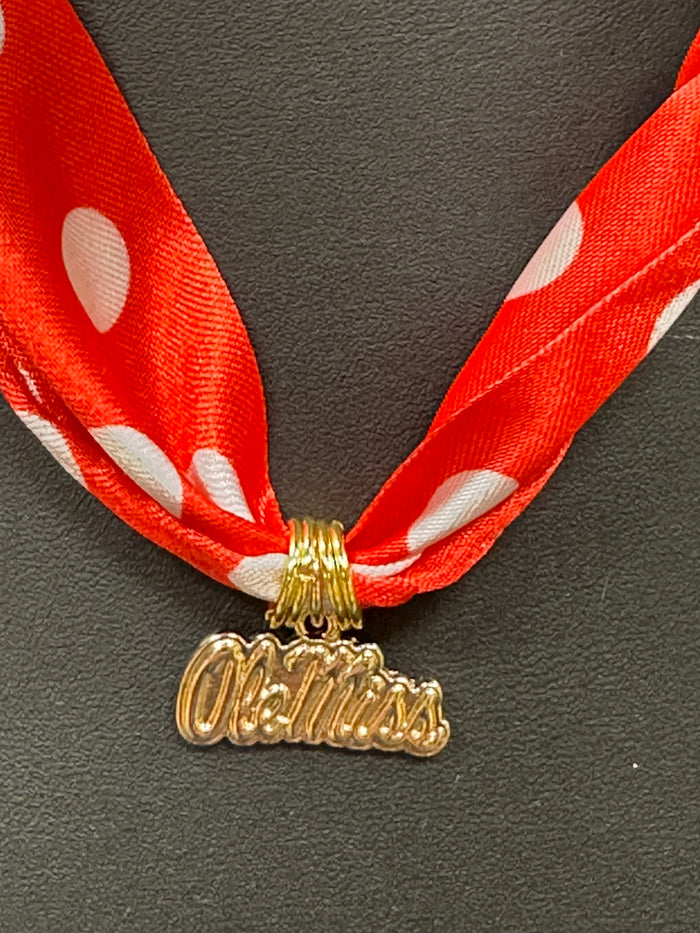 Red Ole Miss Scarf Necklace