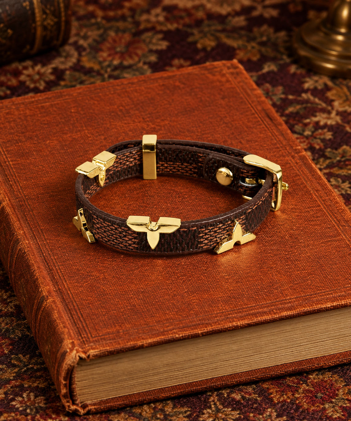 Checked Strap Charm Bracelet