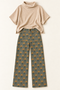 Olive Floral Pants