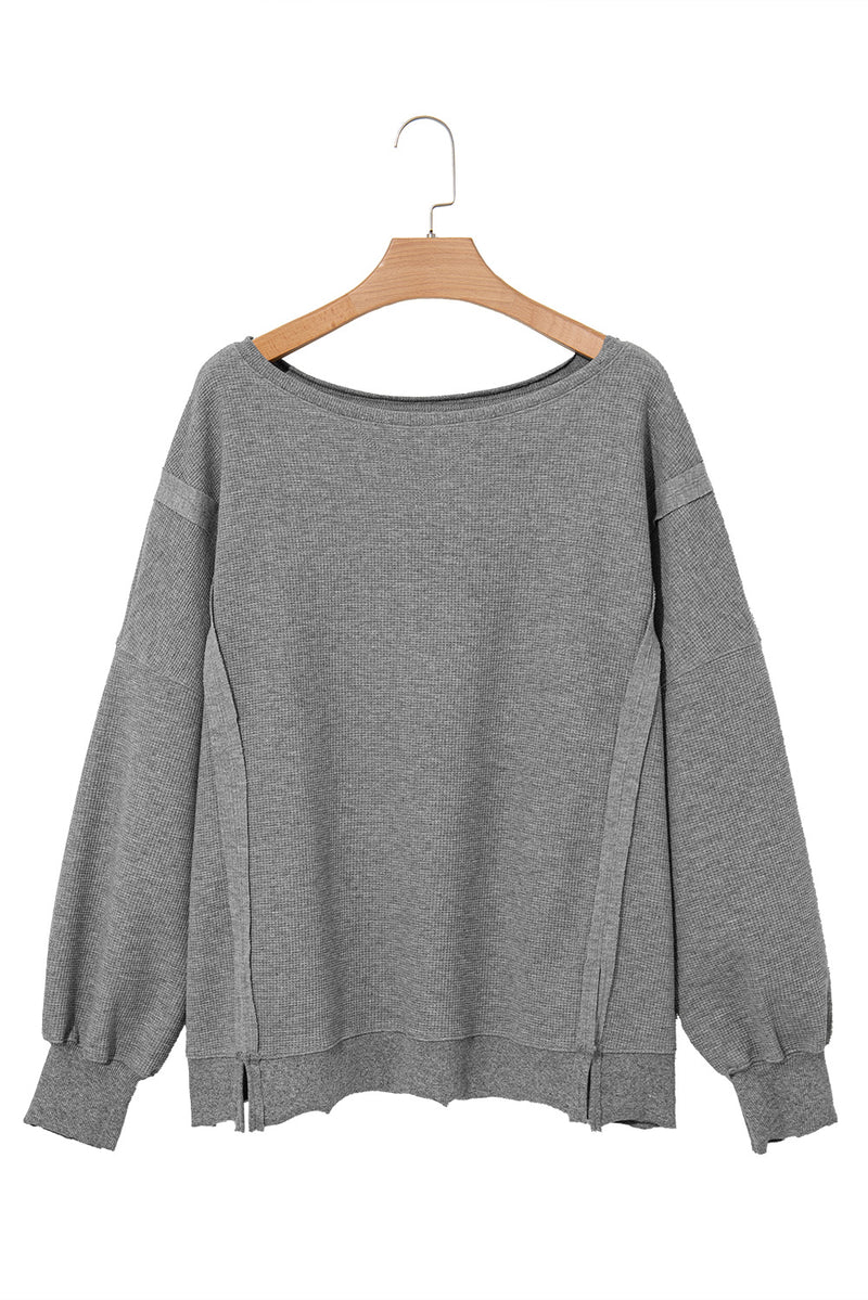 *WEBSITE EXCLUSIVE* Knit Bishop Sleeve Oversized Sweatshirt