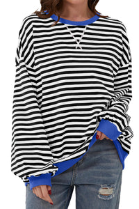 *WEBSITE EXCLUSIVE* Stripe Contrast Edge Oversized Pullover