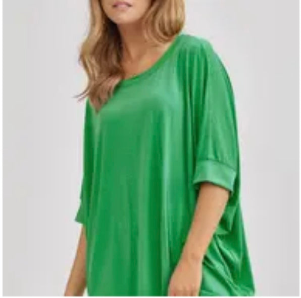 Hot Pink, Green, or Blue Dolman Style Top