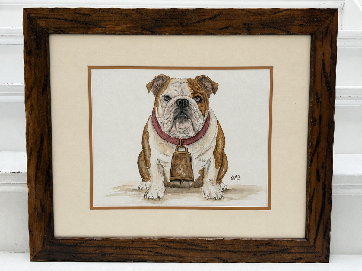 Original Watercolor Bulldog Painting