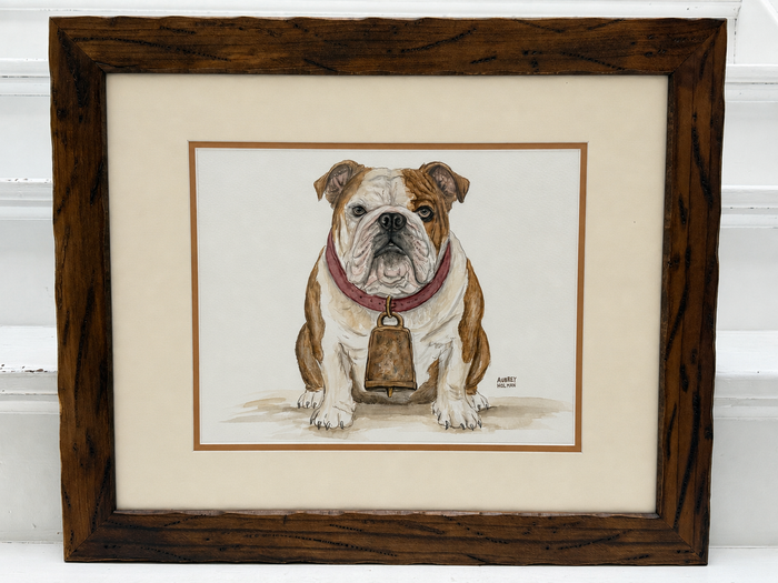 Original Watercolor Bulldog Painting