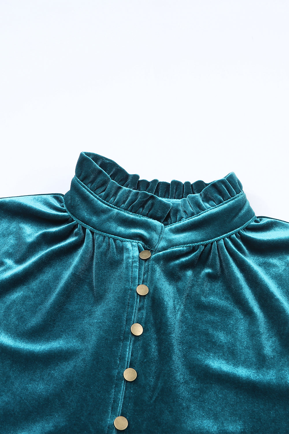 *Website Exclusive * Elle  Buttoned V Neck Velvet Blouse