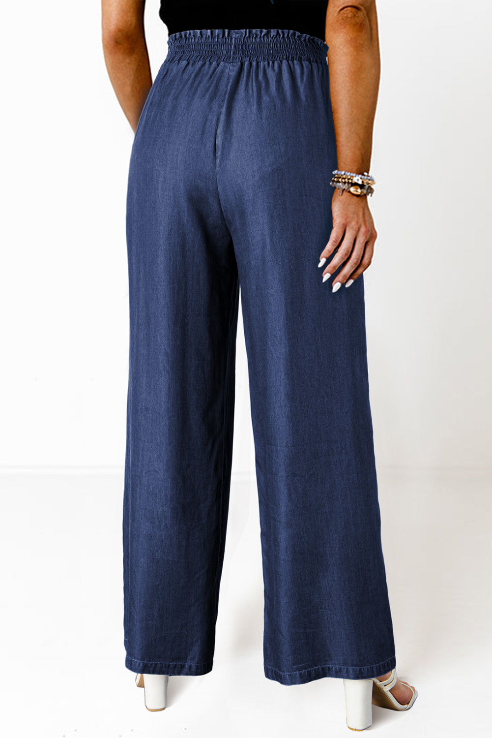 *WEBSITE EXCLUSIVE*  Landry Smocked High Waist Wide Leg Jeans