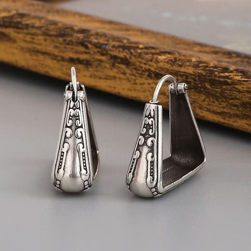Square Silver Spoon Earrings