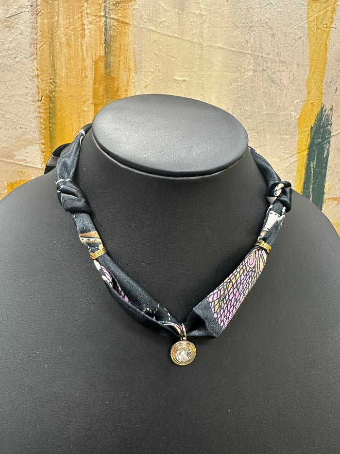 Black Scarf Necklace