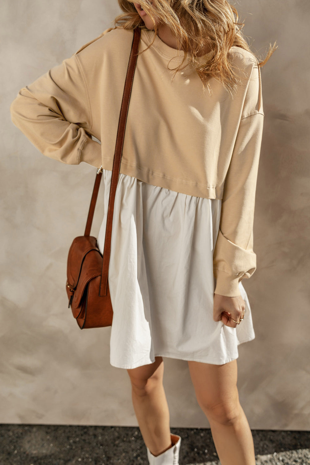 *WEBSITE EXCLUSIVE* Laurel Sweatshirt Flowy Pleated Mini Dress