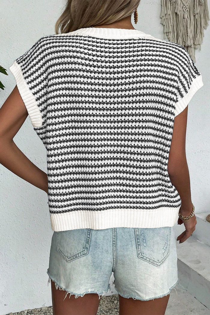 *WEBSITE EXCLUSIVE* Stripe Contrast Trim Knit Dolman Top