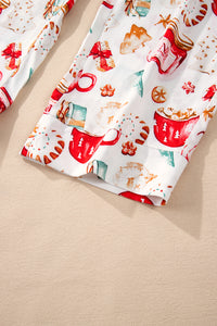 *WEBSITE EXCLUSIVE* White Christmas Pattern Pajama Set