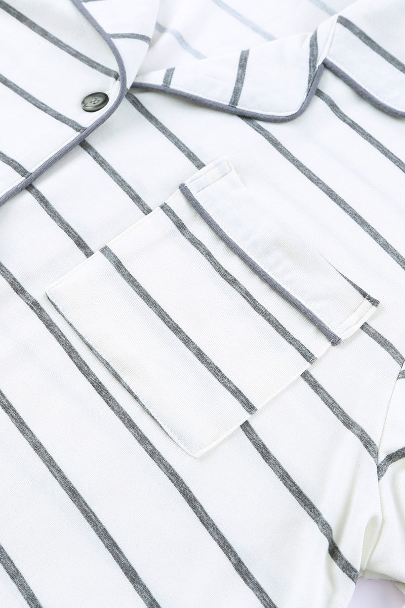 *WEBSITE EXCLUSIVE* White Striped Pajama Set