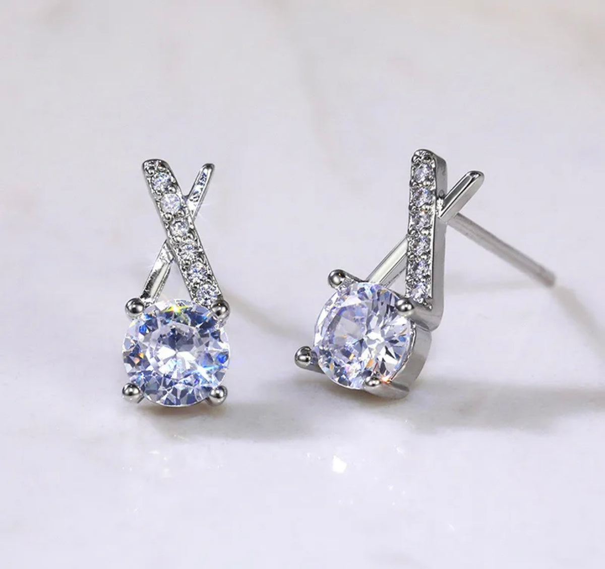 Silver CZ Stud Earrings (FW25)