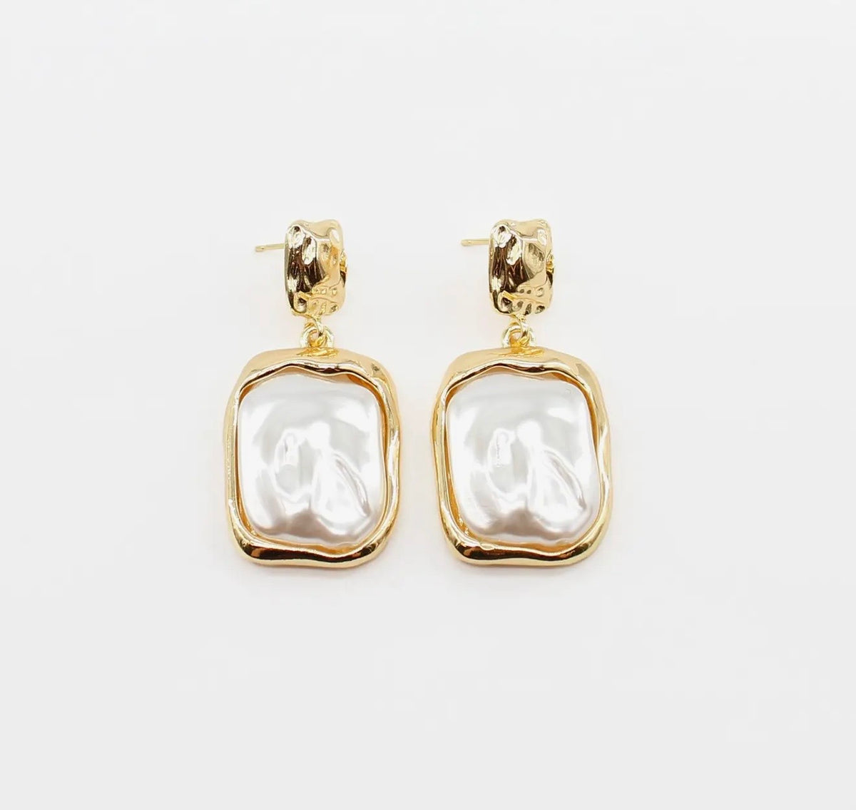 Rectangle Pearl Earrings