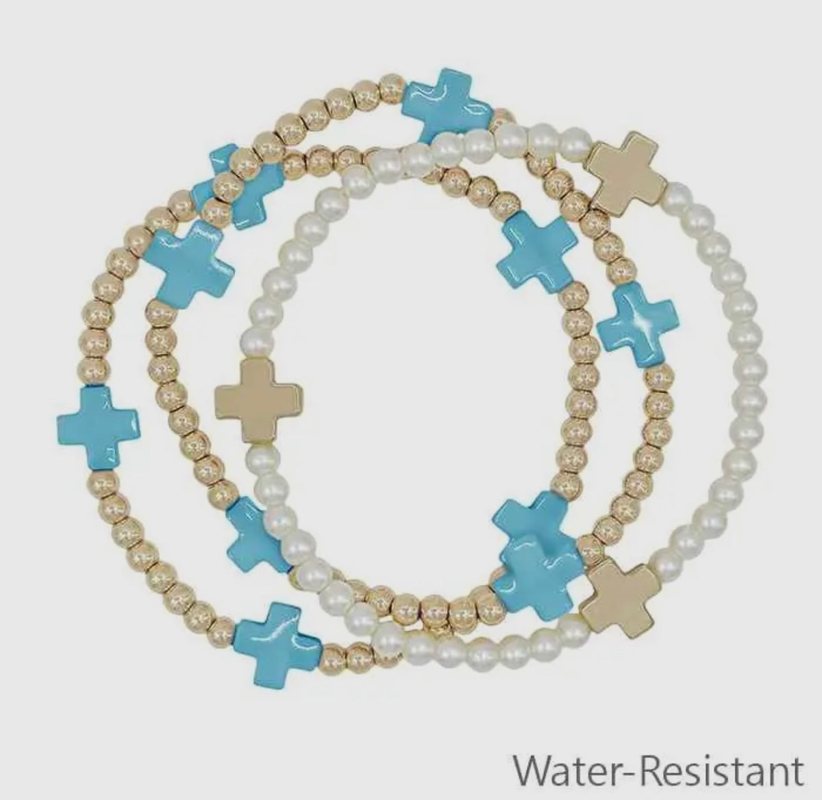 Turquoise Cross Bracelet Set