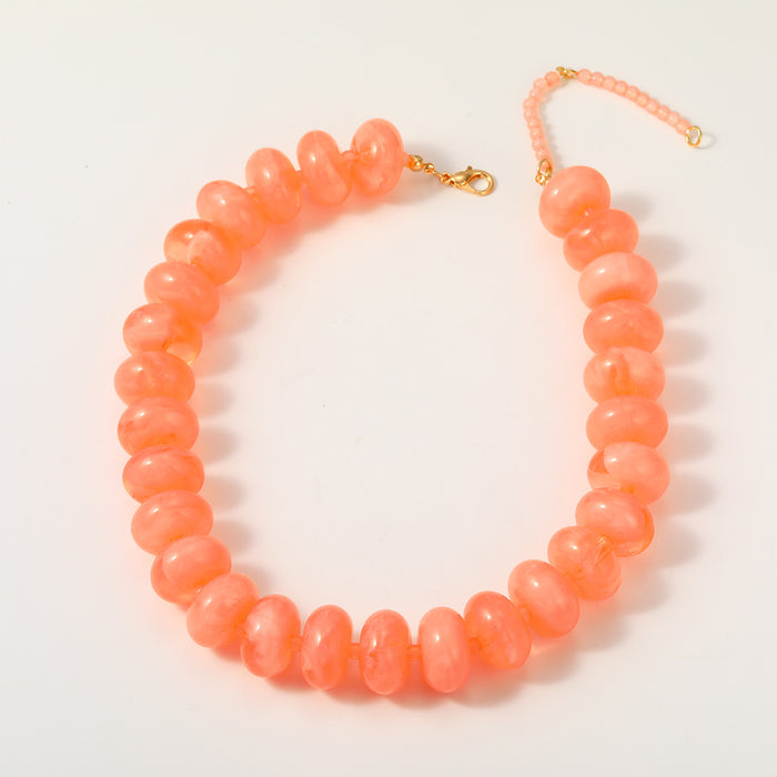Light Orange Chunky Bead Necklace