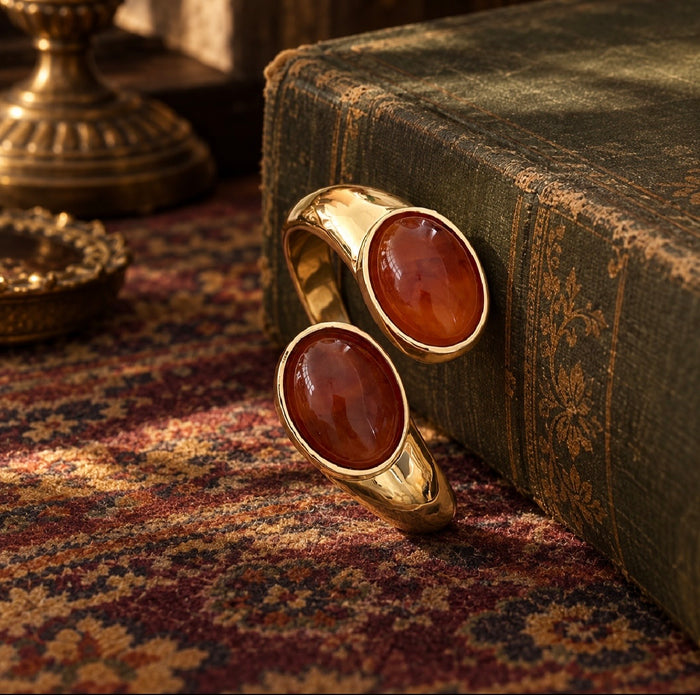 Brown Inlay Cuff Bracelet