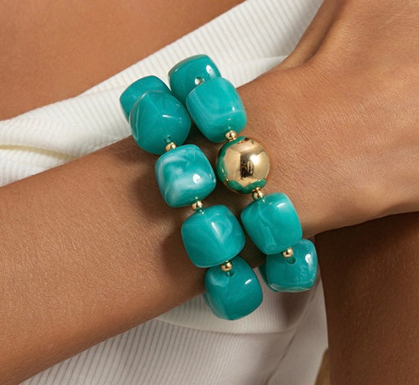 Turquoise & Gold Bracelet